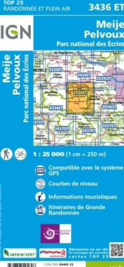 IGN Frankrijk|Wandelkaart 3436et Meije - Pelvoux
