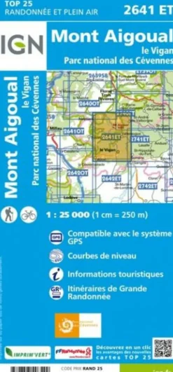 IGN Frankrijk|Wandelkaart 2641et Mont Aigoual
