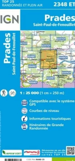 IGN Frankrijk|Wandelkaart 2348et Prades