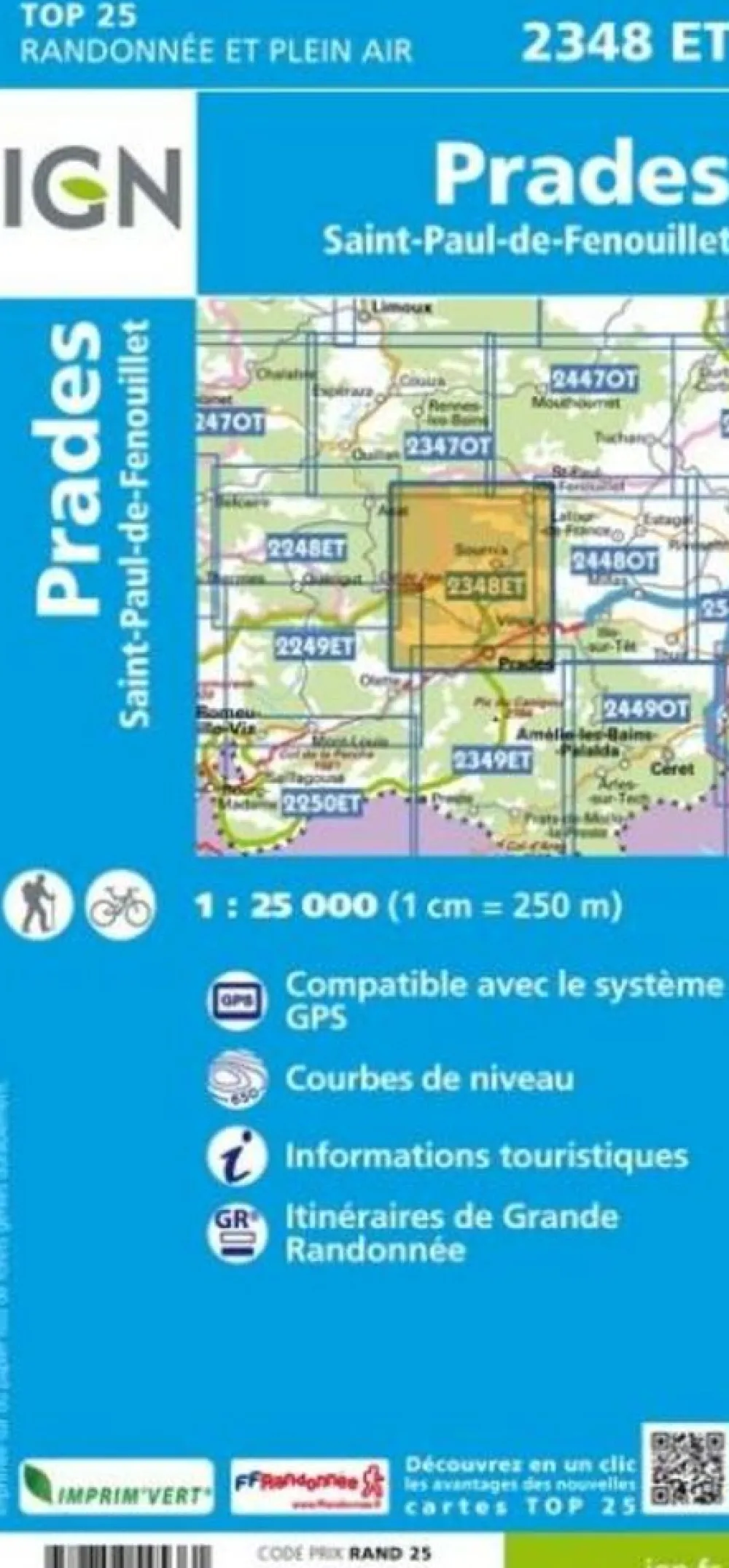 IGN Frankrijk|Wandelkaart 2348et Prades