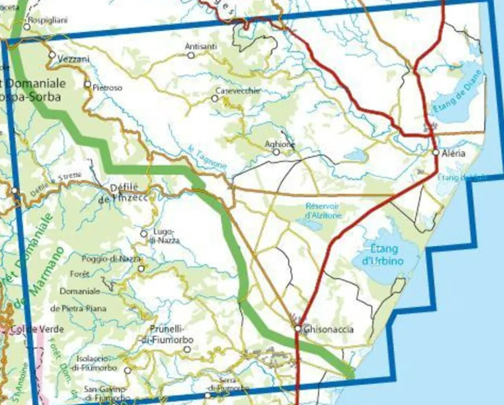 IGN Frankrijk|Wandelkaart 4352ot Aléria Ghisonaccia