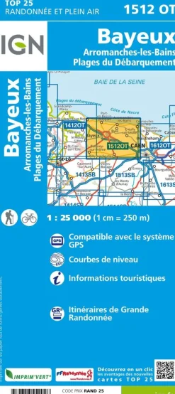IGN Frankrijk|Wandelkaart 1512OT Bayeux/arromanches-les-bai 1/25
