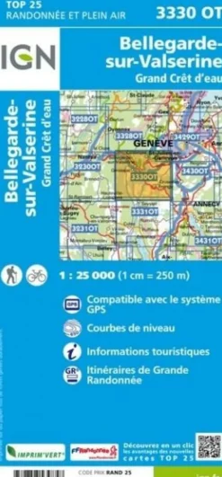 IGN Frankrijk|Wandelkaart 3330ot Bellegarde-sur-Valserine