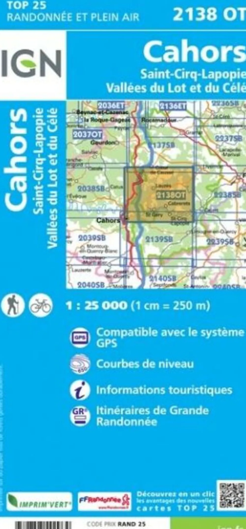 IGN Frankrijk|Wandelkaart 2138ot Cahors