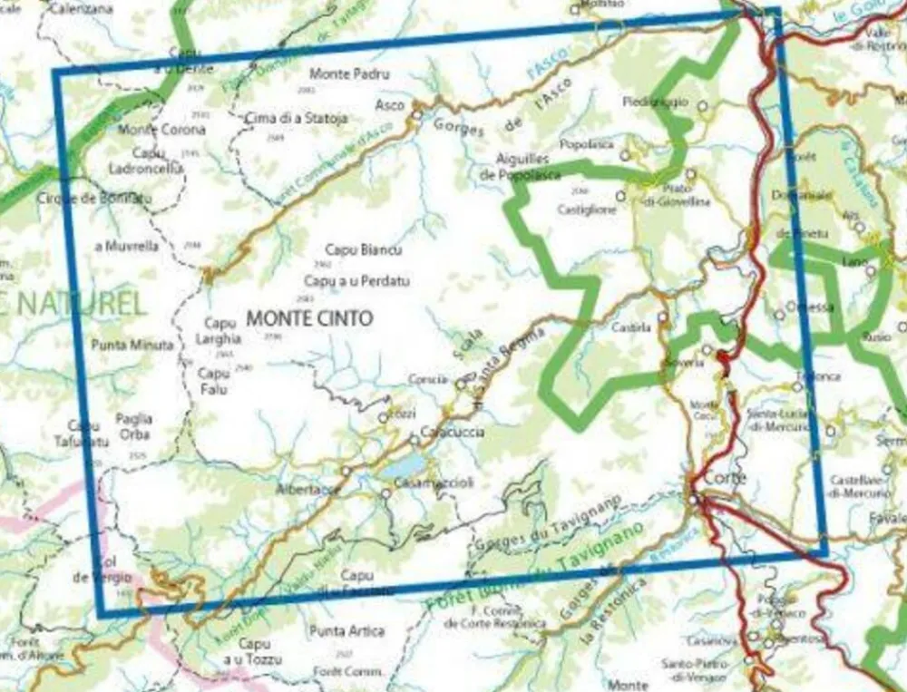 IGN Frankrijk|Wandelkaart 4250ot Corte - Monte Cinto