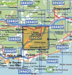 IGN Frankrijk|Wandelkaart 3445ot Cuers