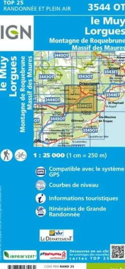 IGN Frankrijk|Wandelkaart 3544ot Le Muy - Lorgues