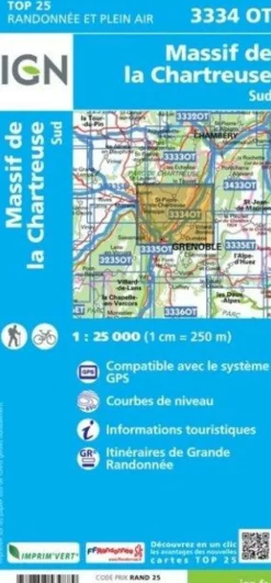 IGN Frankrijk|Wandelkaart 3334ot Massif Chartreuse Sud