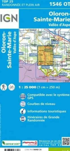 IGN Frankrijk|Wandelkaart 1546ot Oloron-Ste-Marie