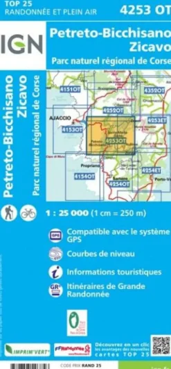 IGN Frankrijk|Wandelkaart 4253ot Petreto-Bicchisano