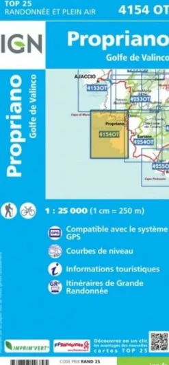IGN Frankrijk|Wandelkaart 4154ot Propiano - Golfe de Valinco