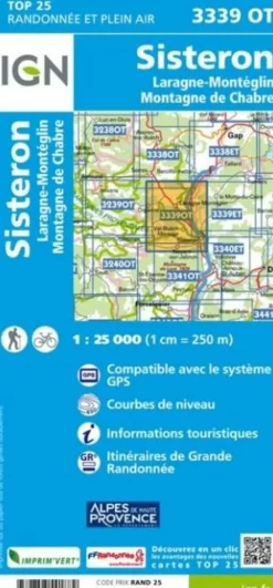 IGN Frankrijk|Wandelkaart 3339ot Sisteron - Laragne-Montéglin