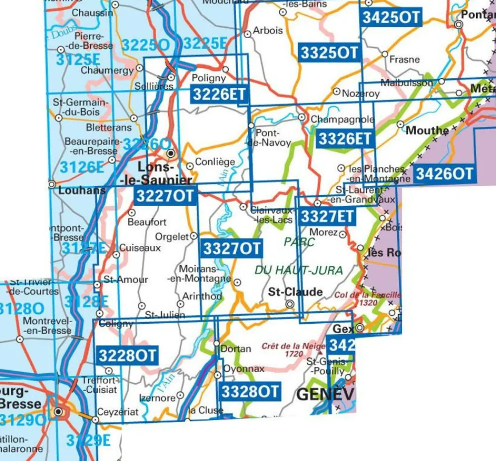 IGN Frankrijk|Wandelkaart 3227ot St-Amour