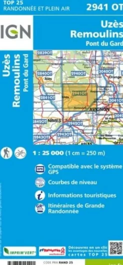 IGN Frankrijk|Wandelkaart 2941ot Uzès