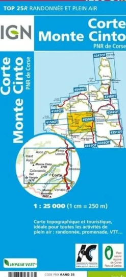 IGN Frankrijk|Wandelkaart 4250OTR Corte & Monte Cinto