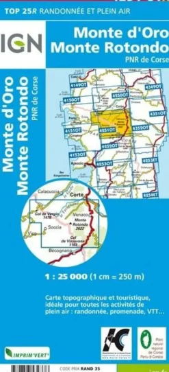 IGN Frankrijk|Wandelkaart 4251OTR Monte d'Oro & Monte Rotondo