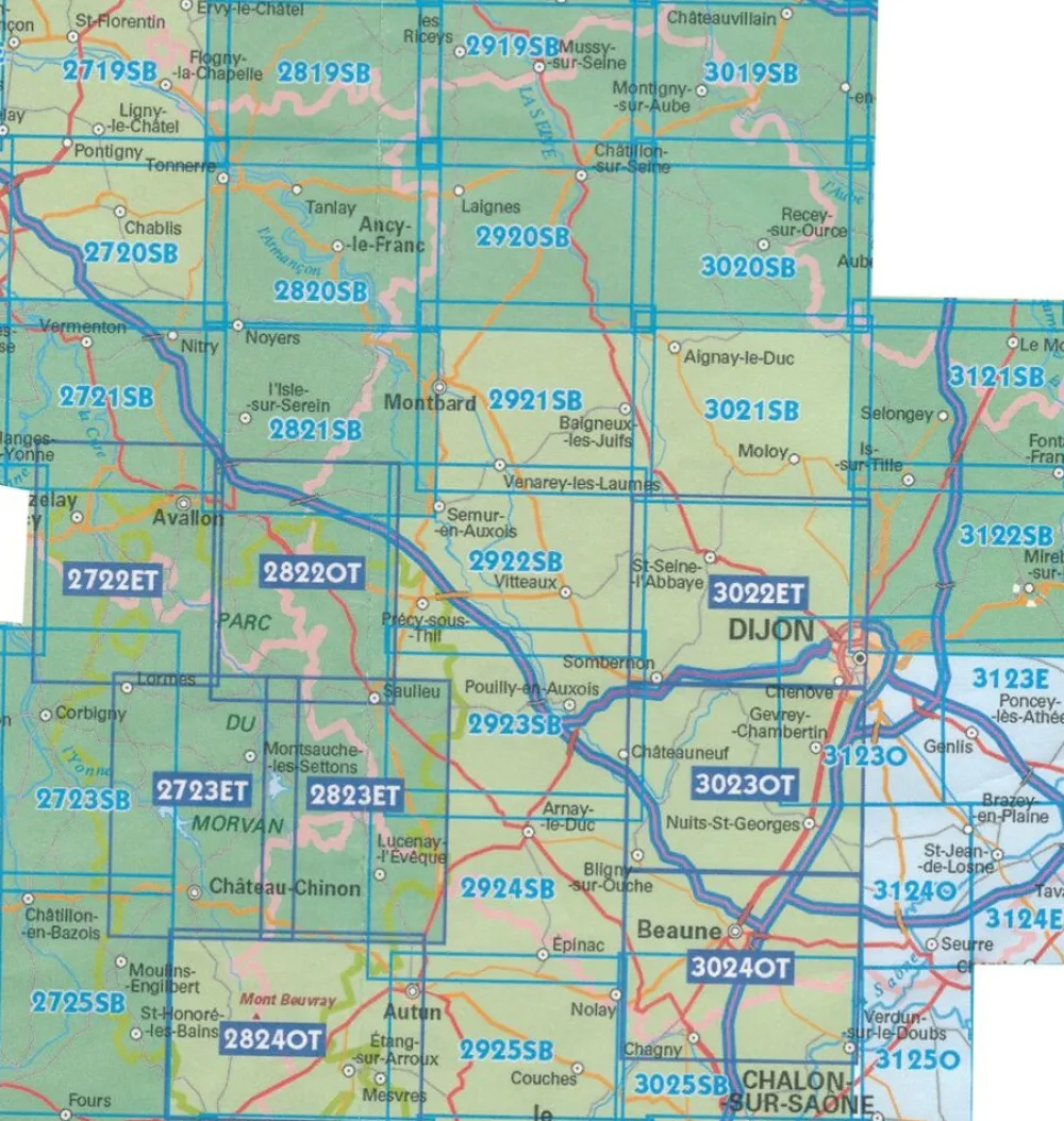 IGN Frankrijk|Wandelkaart 3025SB Chalon-sur-Saône (Nord)