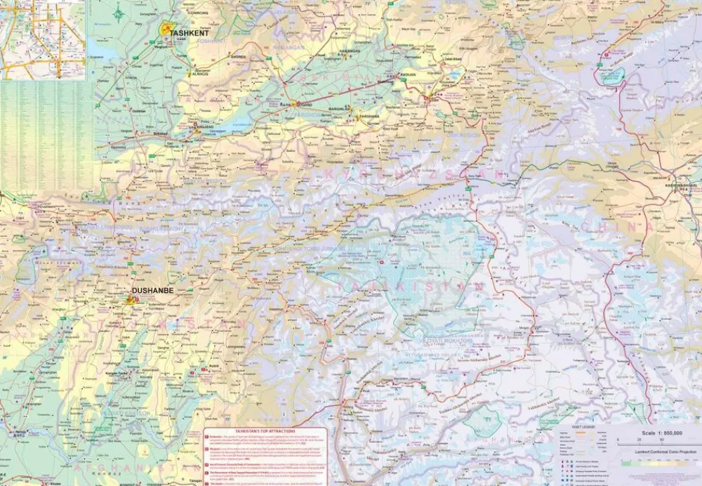 ITMB Centraal-Azië|Wegenkaart Kirgizië - Tadzjikistan