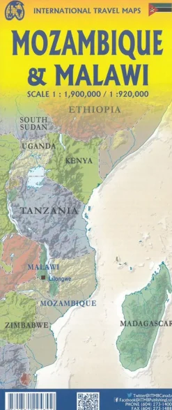 ITMB Afrika|Wegenkaart Malawi Mozambique