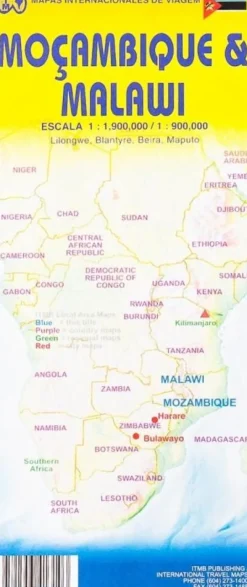 ITMB Afrika|Wegenkaart Malawi Mozambique