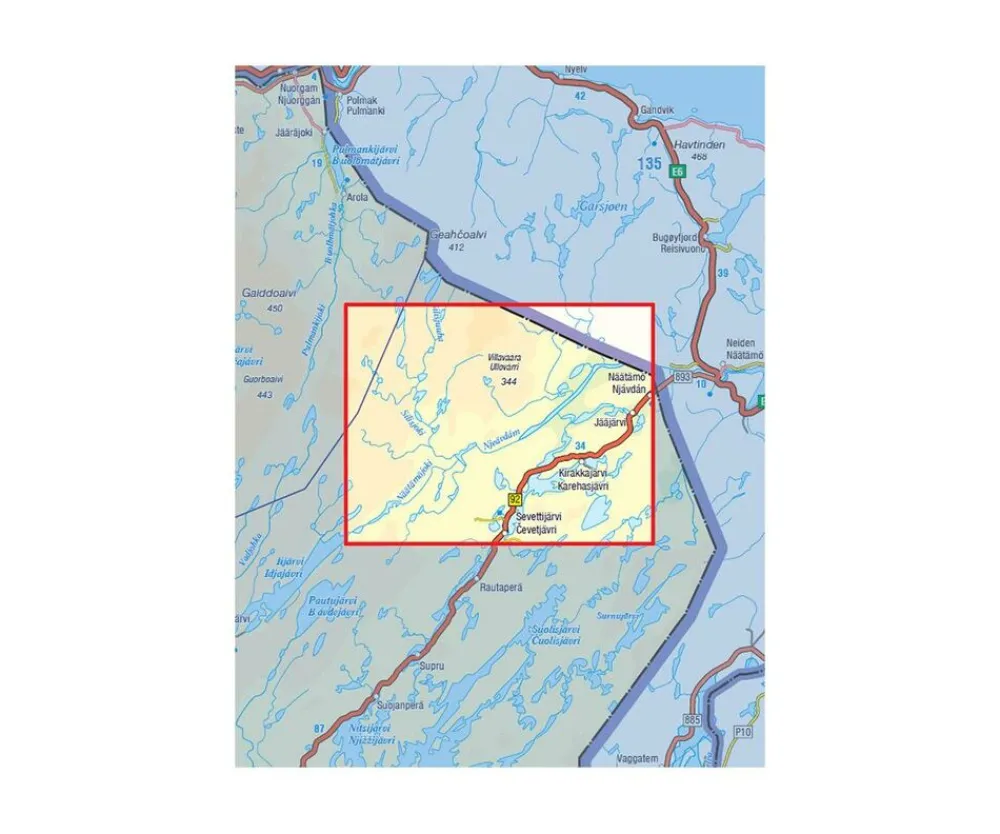 Karttakeskus FInland Scandinavië & Ijsland|Wandelkaart Näätämöjoki Sevettijärvi Silisjoki