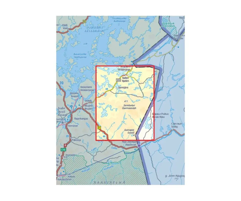 Karttakeskus FInland Scandinavië & Ijsland|Wandelkaart Tsarmitunturi Nellim Nangujärvi