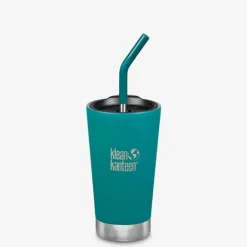 Klean Kanteen Flessen & Waterzakken|16oz insulated Tumbler w/straw-lid emerald bay