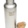 Klean Kanteen Flessen & Waterzakken|27oz Reflect w/ bamboedop brushed stainless