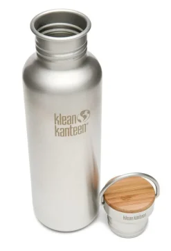 Klean Kanteen Flessen & Waterzakken|27oz Reflect w/ bamboedop brushed stainless