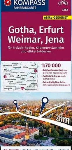 Kompass Duitsland|Fietskaart 3362 Gotha, Erfurt, Weimar, Jena