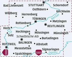 Kompass Duitsland|Fietskaart 3331 Stuttgarts Süden - Thübingen