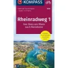 Kompass Duitsland|Fietskaart FTK7008 Rheinradweg 1