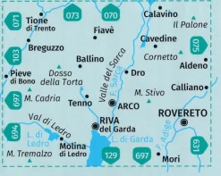 Kompass Italië & Malta|Wandelkaart 096 Alto Garda - ledro