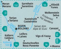 Kompass Italië & Malta|Wandelkaart 54 Bozen-Bolzano und Umgebung