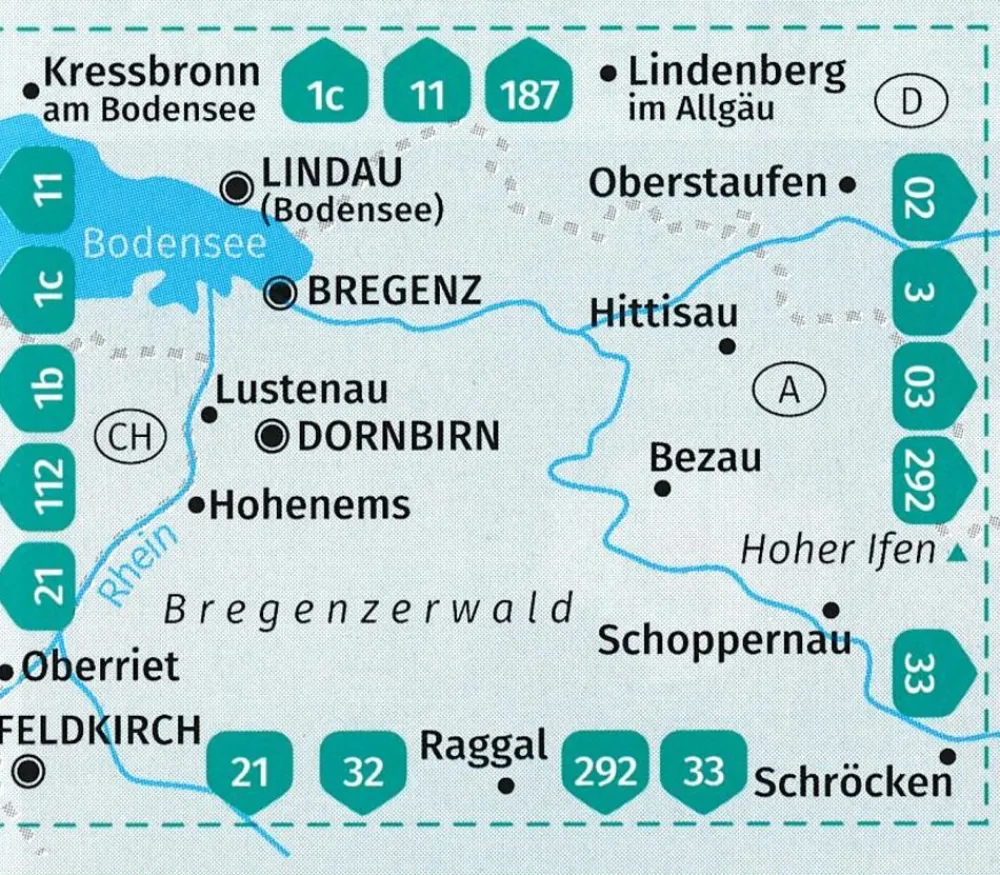 Kompass Oostenrijk|Wandelkaart 2 Bregenzer Wald