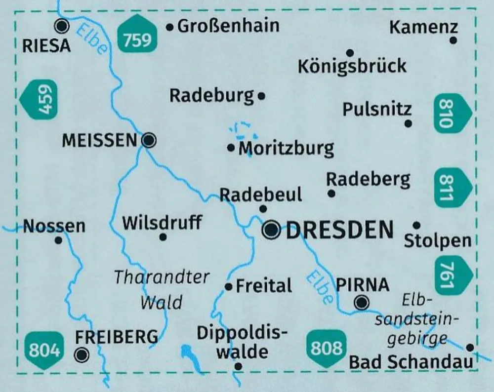 Kompass Duitsland|Wandelkaart 809 Dresden Meissen