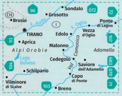 Kompass Italië & Malta|Wandelkaart 94 Edolo - Aprica - Ponte di Legno
