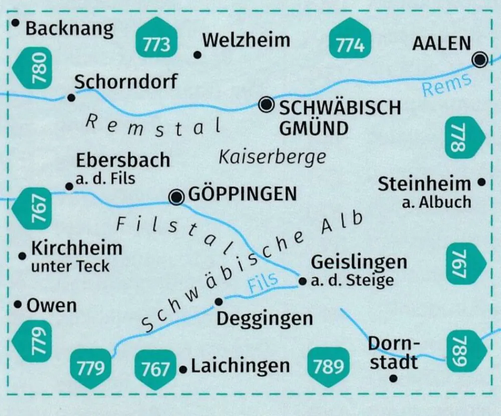 Kompass Duitsland|Wandelkaart 777 Filstal - Remstal - Kaiserberge