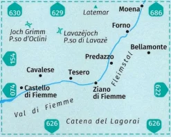 Kompass Italië & Malta|Wandelkaart 618 Fleimstal - Val di Fiemme