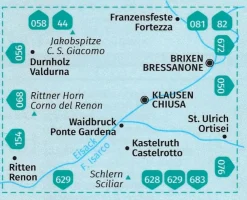 Kompass Italië & Malta|Wandelkaart 059 Klausen und Umgebung