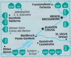 Kompass Italië & Malta|Wandelkaart 059 Klausen & Umgebung
