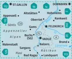 Kompass Europa Algemeen|Wandelkaart 21 Liechtenstein, Feldkirch