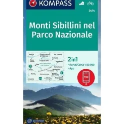 Kompass Italië & Malta|Wandelkaart 2474 Monti Sibillini
