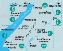 Kompass Italië & Malta|Wandelkaart 129 Monte Baldo