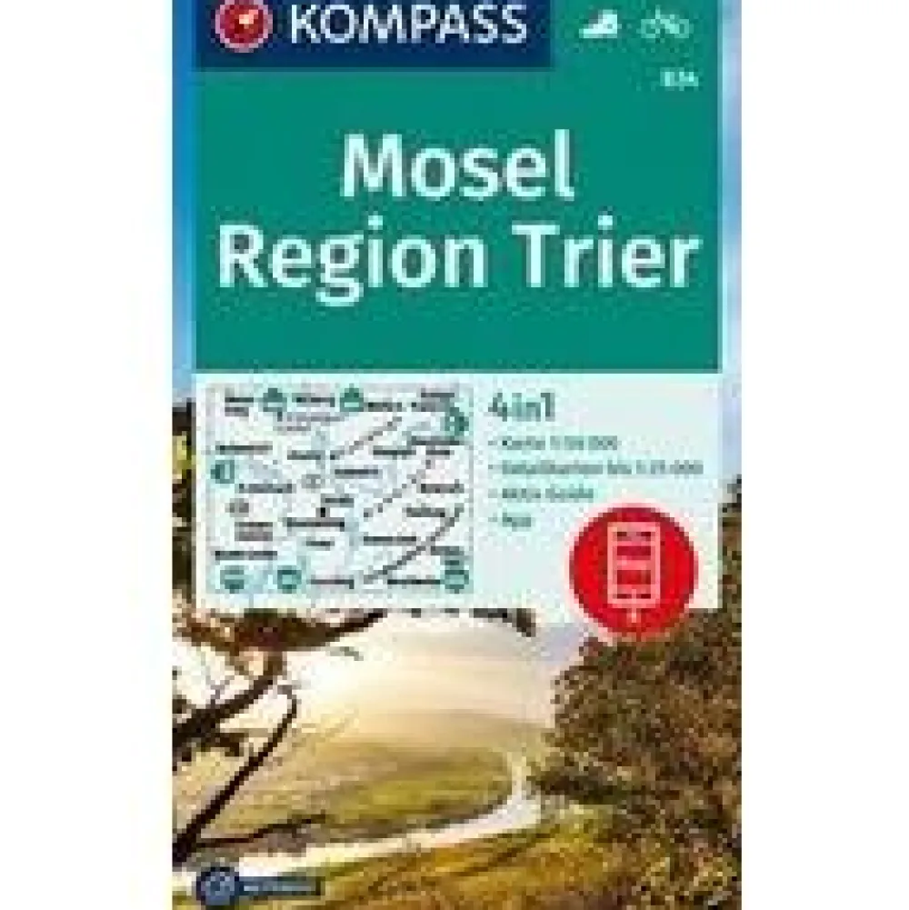 Kompass Duitsland|Wandelkaart 834 Mosel, Region Trier