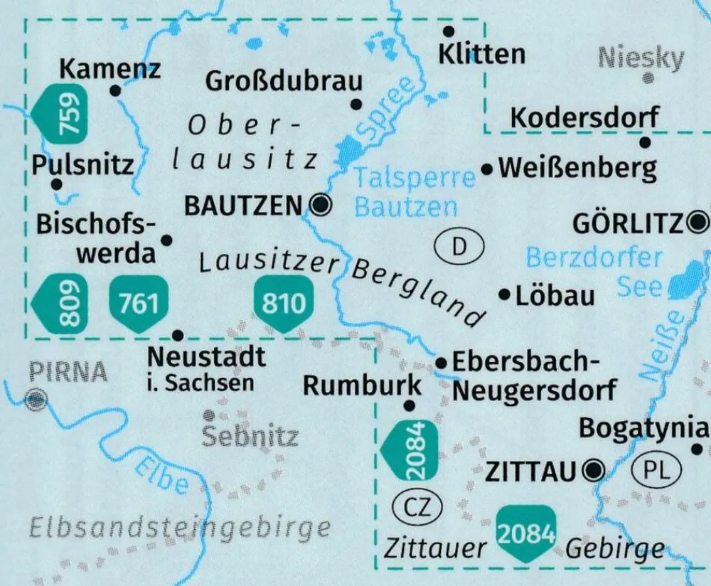 Kompass Duitsland|Wandelkaart 811 Oberlausitz, Zittauer Gebirge