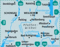 Kompass Duitsland|Wandelkaart 179 Pfaffenwinkel Schongau