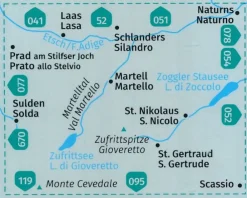 Kompass Italië & Malta|Wandelkaart 069 Schlanders - Martelltal