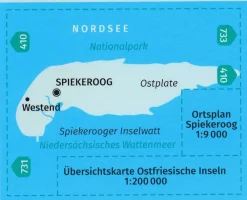 Kompass Duitsland|Wandelkaart 732 Spiekeroog im im NP Wattensee