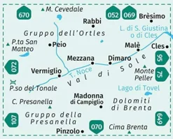 Kompass Italië & Malta|Wandelkaart 119 Val di Sole, Madonna di Campiglio